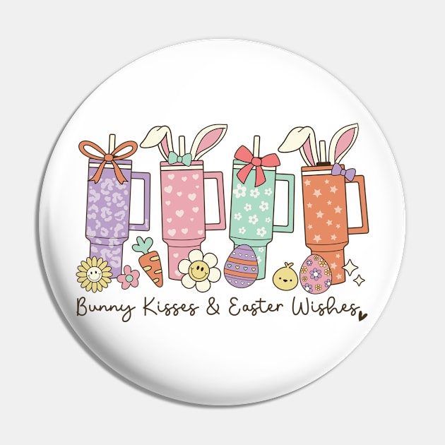 Hoppy Easter Mug Parade – Retro Easter Tumbler Bunny Kisses Easter Wishes Pin by skstring