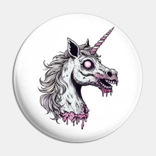 Unicorn Zombie Head Pin