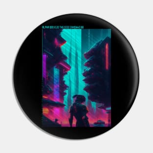 Neon Cyberpunk City Pin