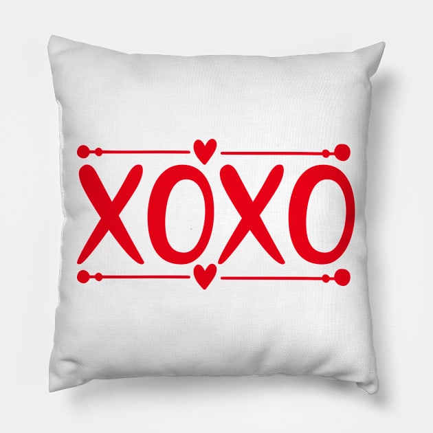 Hugs and Kisses xoxo Pillow by Peter the T-Shirt Dude