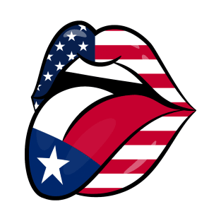 Texas American Flag Mouth T-Shirt