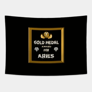 Aries Birthday Gift Gold Medal Award Winner Tapestry