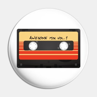 Small Logo Simple Retro Cassette Art Awesome Mix Volume 1 Guardians of the Galaxy Pin