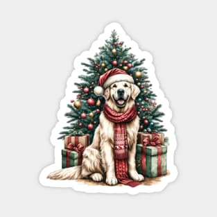 Christmas is Golden with Golden Retriever Magnet