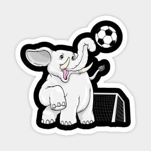 Funny elephant is playing soccer Magnet