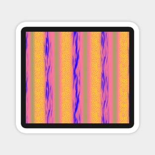 Stripes in Varied Textures Yellow Blue Grey Pink Magnet