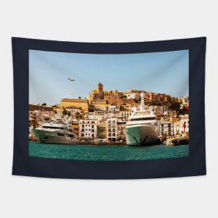 Super Yachts In Ibiza Town Marina Tapestry