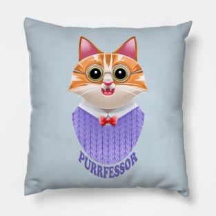 Purrfessor teacher kitty pun Pillow