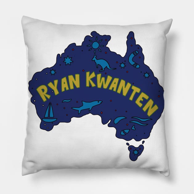 AUSSIE MAP RYAN KWANTEN Pillow by elsa-HD