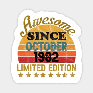 Awesome Since October 1982 39 Year Old 39th Birthday gift T-Shirt Magnet