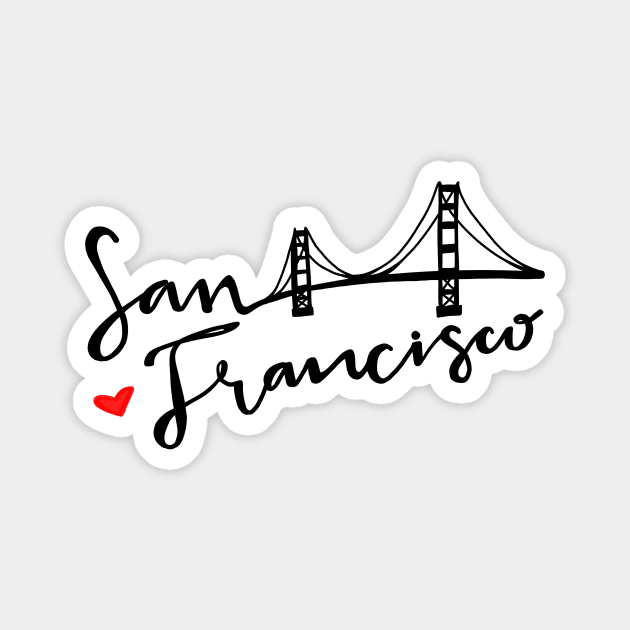 San Francisco - Golden Gate Love Magnet by Melu