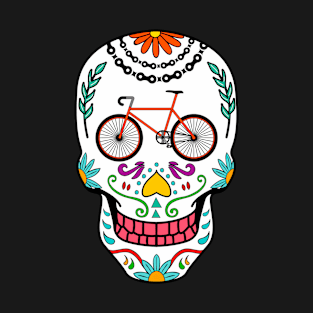 Cycling Sugar Skull Road Bike T-Shirt
