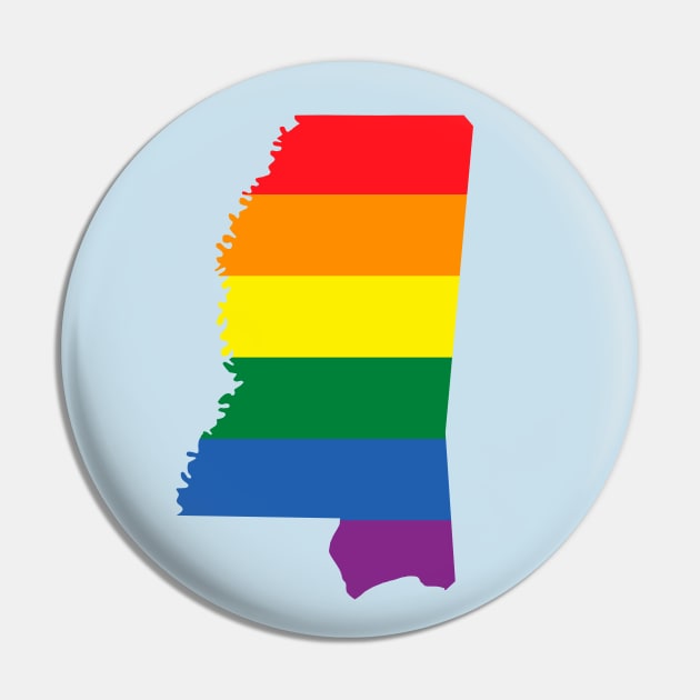 Mississippi state LGBT Pride Pin by FiftyStatesOfGay