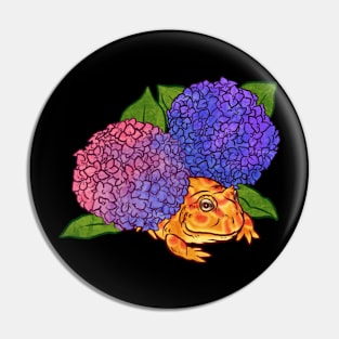 Frog in the Hydrangeas Pin