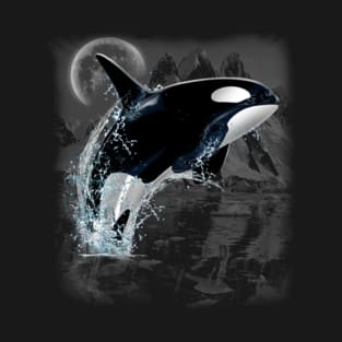 Orca whale dancing in moonlight T-Shirt