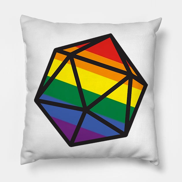 Rainbow d20 Pillow by Button Witch