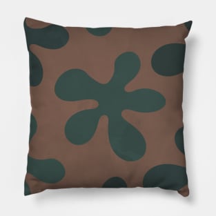 Abstract Tropical Floral - Earthy Tones Pillow