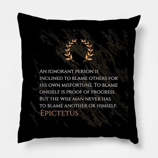 Taking Responsibility and Wisdom: Epictetus' Perspective Pillow by Dose of Philosophy