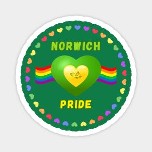 Norwich Pride Rainbow Hearts Magnet