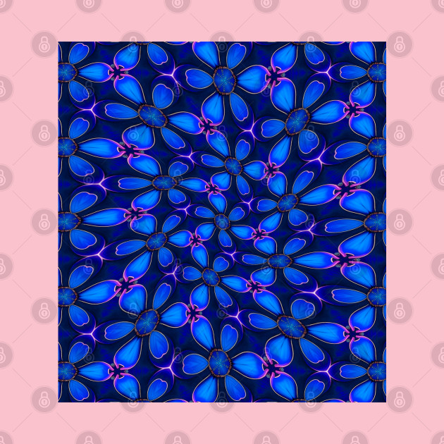 Deep Blue Flower Pattern by PatternFlower