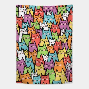 Cat Party - Colorful Tapestry