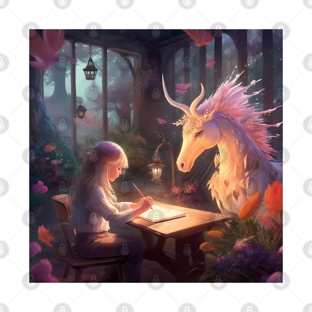 The Enchantment of Fantasy: A Magical Journey with a Dreaming Unicorn and an Adventurous Child in a Dream World by insaneLEDP