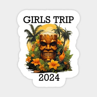 Tropical Vacation - Girls Trip 2024 (Black Lettering) Magnet