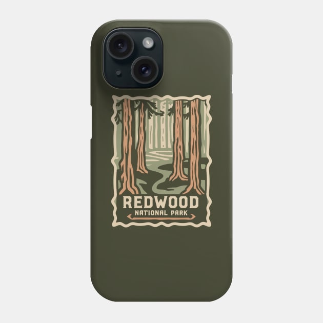 Redwood National Park Travel Sticker Phone Case by GreenMary Design