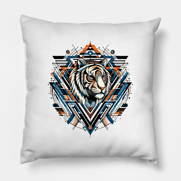 Abstract Animal Tiger 1 Pillow by sapphire seaside studio