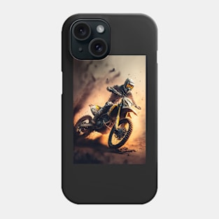 Fast Dirt bike rider on mars W/ mud CGI style Phone Case