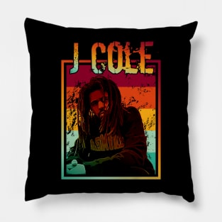 J Cole | retro poster Pillow
