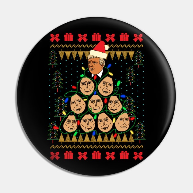 Trump Traslator Ugly Christmas Sweater Pin by okpinsArtDesign