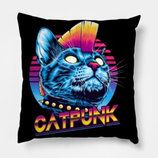 cat punk Pillow