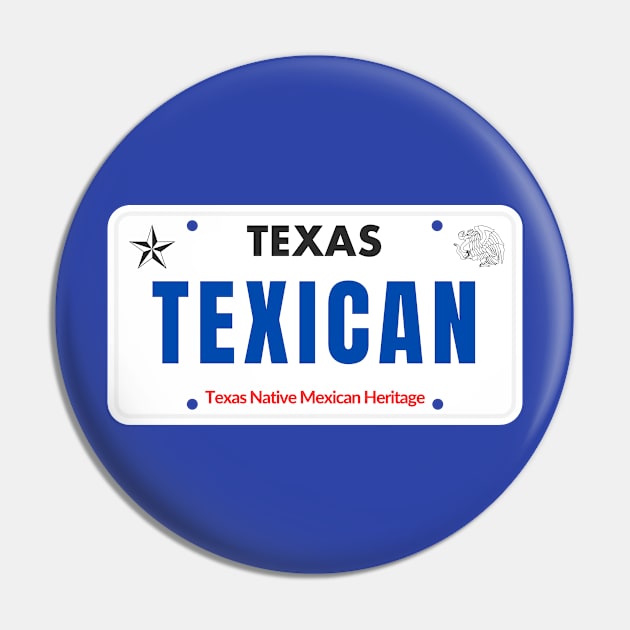 Texican License Plate Pin by TEXICAN