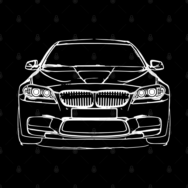 White M5 Car Sketch Art by DemangDesign