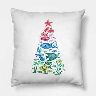 Ocean Life Christmas Tree Pillow