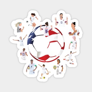 USWNT Heart USA Flag Soccer Ball Magnet