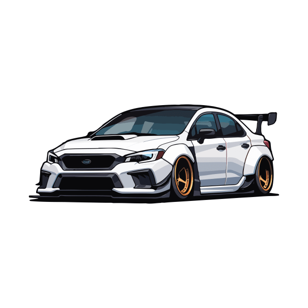 Subaru STI Car Art - Impreza WRX Widebody Modified Lowered JDM Car by JDM-Rey