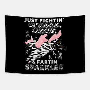 carcinoid cancer funny unicorn farting sparkles Tapestry