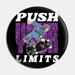 Old School Skateboarding Adventure: Punk Skater Pin