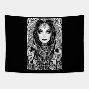 A gorgeous Witch design with electric blue eyes , From the witch collection. Gift mugs, cups, apparel, t-shirts, shirts Tapestry