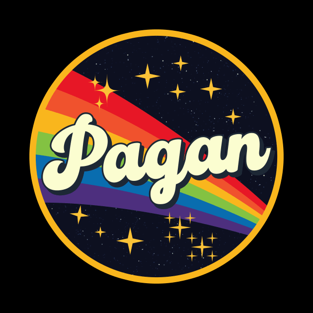 Pagan // Rainbow In Space Vintage Style by LMW Art