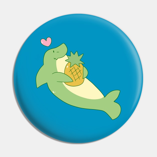 Shark Loves Pineapple Pin by saradaboru