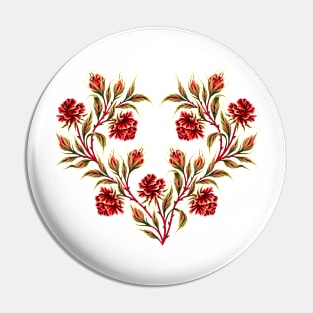 Roses - Red / Light Green Pin