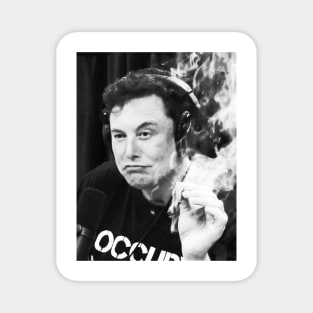 Elon smoking (B&W) Magnet