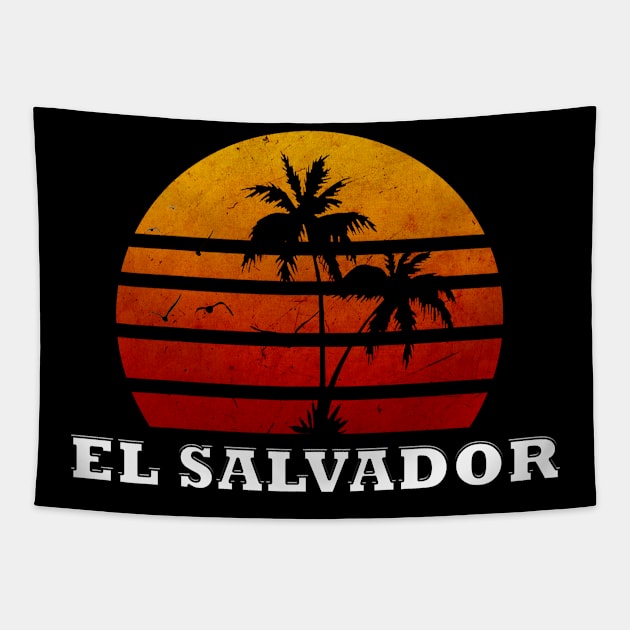 SV, Sivar, Cipote, Cipota, El Salvador, Salvadorian, Salvadorian Flag, Sunset, beach, Salvadorian Swag, Salvatrucha Tapestry by Osmin-Laura