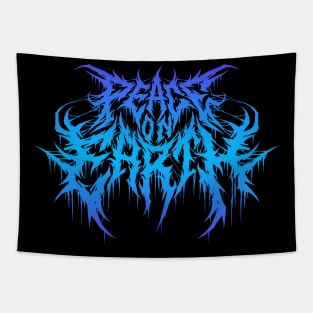 Peace on Earth death metal design T-Shirt (blue) Tapestry