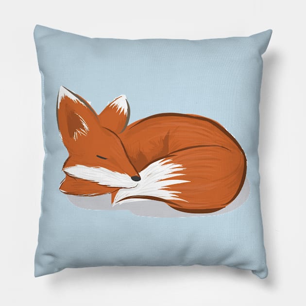 Sleeping Fox Pillow by cardenal