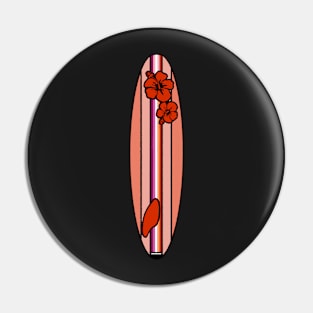 Lesbian Flag Surfboard - Dark Orange Pin