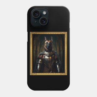 Gallant Belgian Malinois - Medieval Knight (Framed) Phone Case